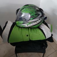 kawasaki giacca pantalone e casco
