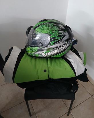kawasaki giacca pantalone e casco