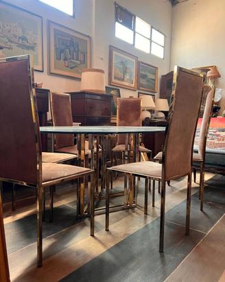 Tavolo Renato Zevi anni ’70 con 6 sedie originali