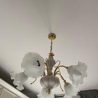 Lampadario bianco in ottone