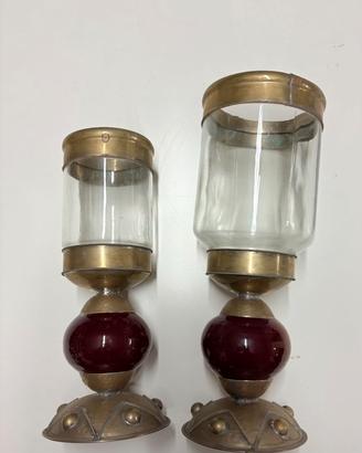 Coppia Candelabri Portacandela Vintage