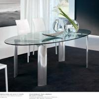 tavolo Ovale con 4 sedie pelle Design TONIN CASA 