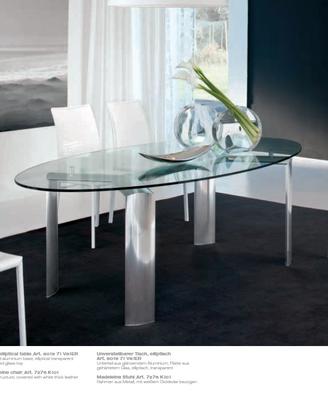 tavolo Ovale con 4 sedie pelle Design TONIN CASA 