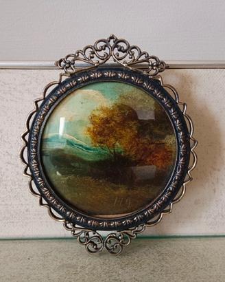 Quadretto miniatura vintage  con paesaggio 