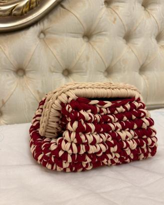 Borsa donna bordeaux e beige