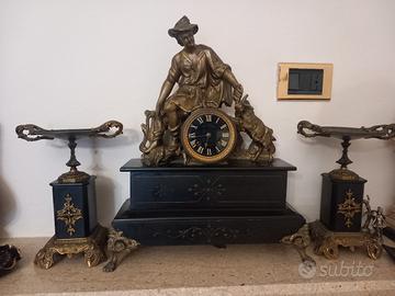 Orologio pendolo parigina del 1800 marmo e bronzo 