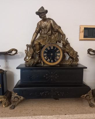 Orologio pendolo parigina del 1800 marmo e bronzo 