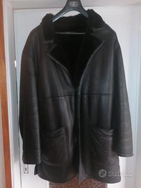 cappotto vera pelle nero uomo