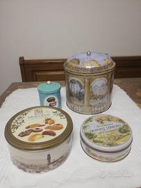 Set 4 Scatole Latta Vintage  Da Collezione 