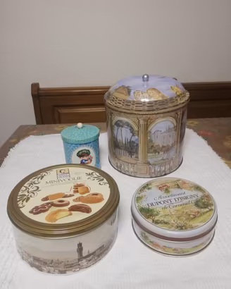 Set 4 Scatole Latta Vintage  Da Collezione 