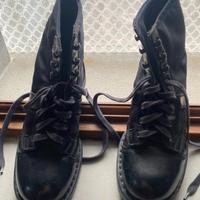Boots  neri pelle e tessuto tecnico , n 37,