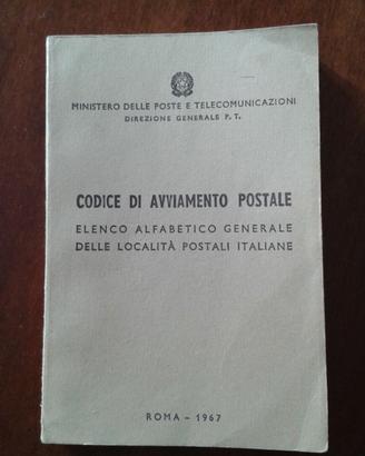 Libro con i Codici di Avviamento Postale del 1967