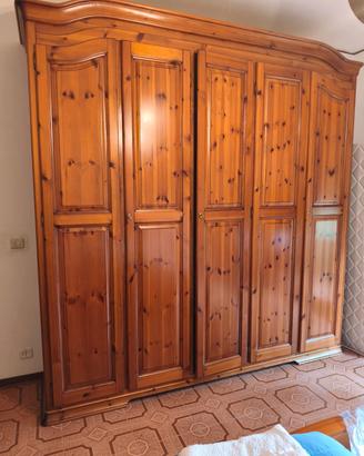 ARMADIO 5 ANTE LEGNO MASSELLO 
