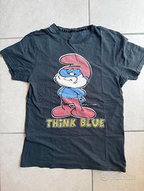 T-shirt Puffi Peyo 2009 Think Blue Vintage Smurfs
