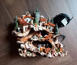 Presepe artigianale in terracotta dipinta