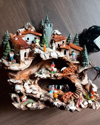 Presepe artigianale in terracotta dipinta