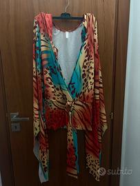 Blusa / Top animalier con maniche ampie a mantella