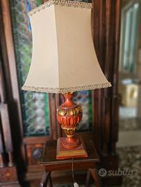 Lampada stile fiorentino legno intagliato dorato
