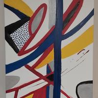 Tela astratta dipinta a mano.