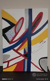 Tela astratta dipinta a mano.