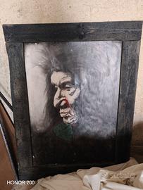 Quadro artigianale unico ritratto occhio di falco