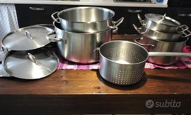 Set casseruole professionali inox 18/10
