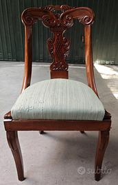 Sedia antica in legno di noce massello Carlo X