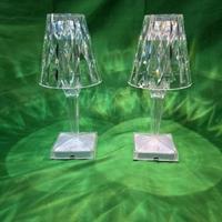 Coppia Lampada LED Touch effetto cristallo 