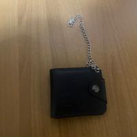 Portafoglio nero con catena – stile biker, nuovo