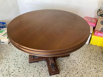 Tavolo rotondo allungabile in legno