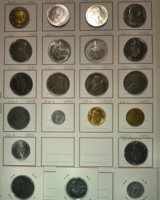 Lotto 21 Monete Vaticano -Pio XII, Paolo VI, GP II