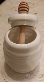 vasetto per miele in ceramica con servimiele 