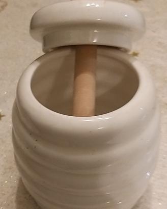 vasetto per miele in ceramica con servimiele 