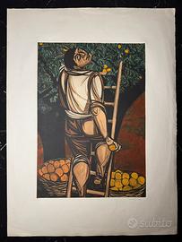 Giuseppe Migneco Litografia firmata a mano