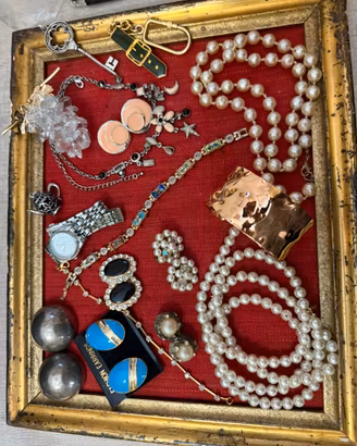 Lotto 16pz gioielli vintage perle clip