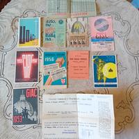 lotto di tessere e schedina totocalcio anni 50