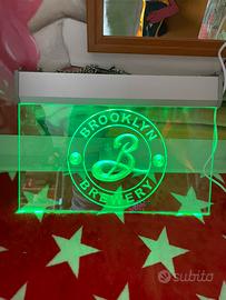 INSEGNA BIRRA BROOKLIN BREWERY LUMINOSA LED