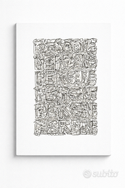 quadro opera d'arte bianco e nero 100x70