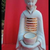 portacandela statuetta ceramica giapponese geisha
