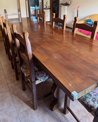 Tavolo su misura in legno massello di castagno