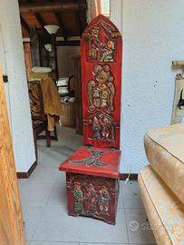 sedia il legno stile medievale 2 pz