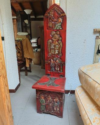 sedia il legno stile medievale 2 pz
