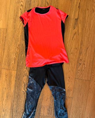 Completo sportivo maglia e leggings tg12 anni