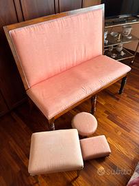 Panca antica con schienale + sgabelli - primi ‘900