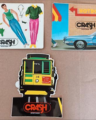 3 Adesivi vintage crash abbigliamento