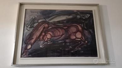 quadro Sergio Sorgini acquarello e china