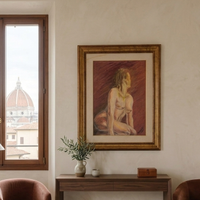 Antico dipinto nudo femminile italiano anni 60