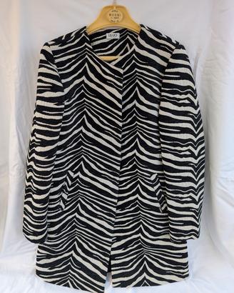 Cappotto Liu Jo zebra bianco nero tg 40 elegante
