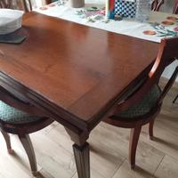 tavolo arte povera  con 4 sedie