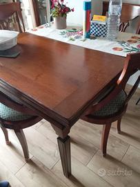 tavolo arte povera  con 4 sedie